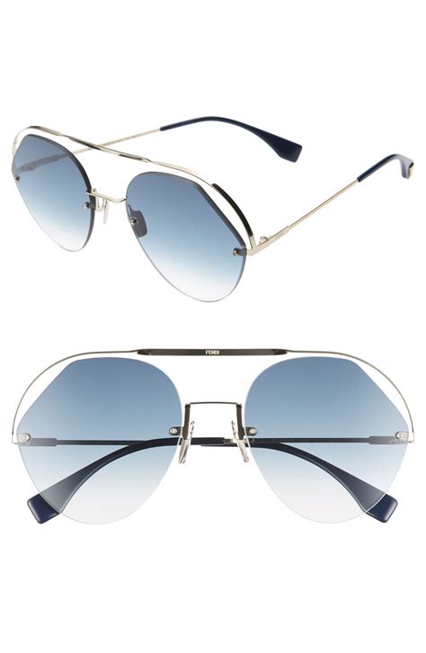 round fendi sunglasses|fendi geometric rimless aviator sunglasses.